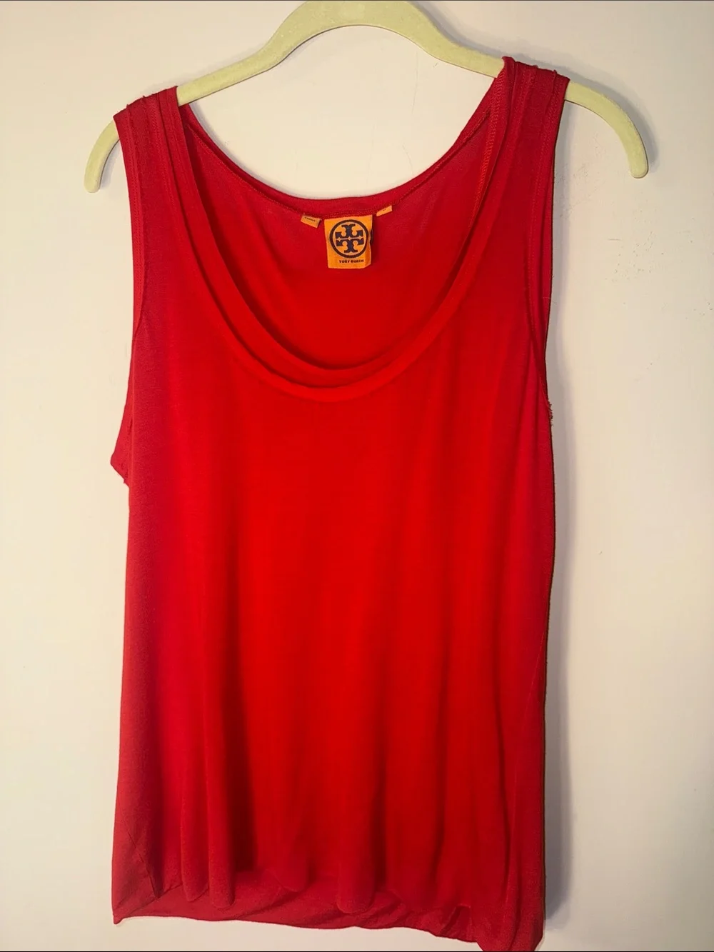 Tory Burch Red Sleeveless Scoop Neck Tank